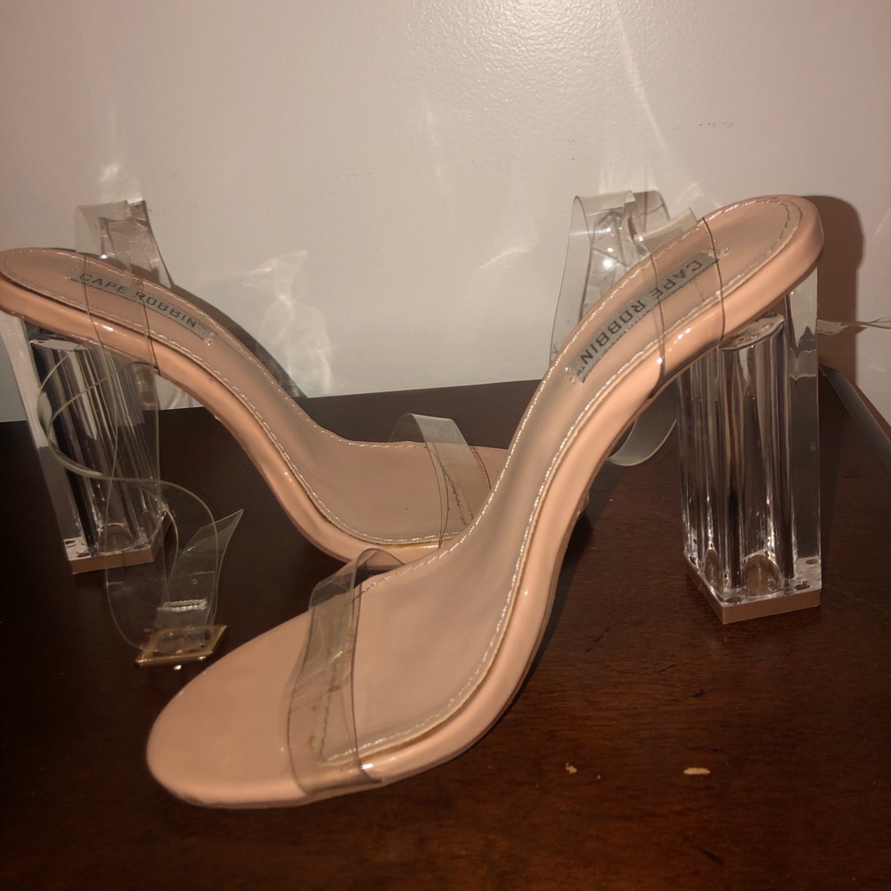 Clear strap heels